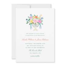 Coquette Charm Handpainted Floral Wedding invite