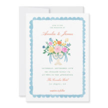 Coquette Charm Handpainted Floral Wedding invite