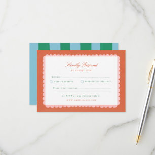 Coquette Charm Handpainted Wedding RSVP Card