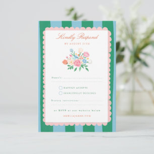 Coquette Charm Handpainted Wedding RSVP Card