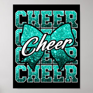 Coquette Cheer Bow Girl Women Cheerleader Game Day Poster