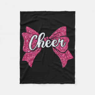 Coquette Cheer Bow Pink Funny Sport Cheerleader Ch Fleece Blanket