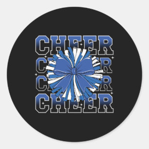 Coquette Cheer Bow Sport Cheerleader Cheerleading Classic Round Sticker