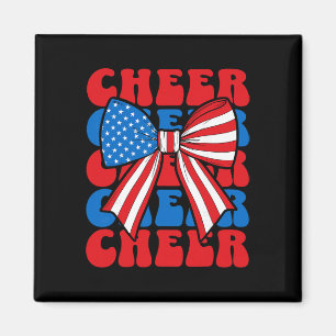 Coquette Cheer Bow Sport Cheerleader Usa American  Magnet