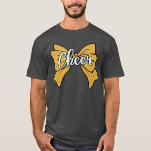 Coquette Cheer Bow Yellow Sport Cheerleader Cheerl T-Shirt