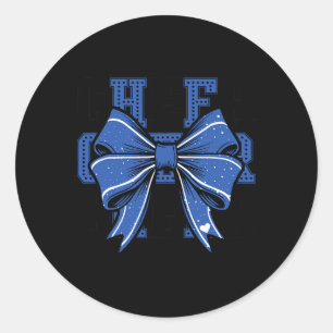 Coquette Cheer Shirt Blue Team Sport Cheerleading Classic Round Sticker