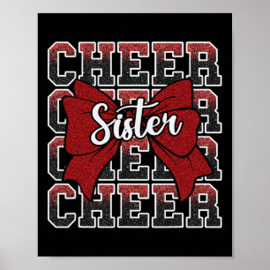 Coquette Cheer Sister Bow Sport Cheerleader Cheerl Poster