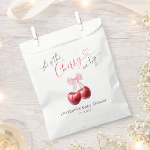 Coquette Cherry Baby Shower Favour Bags