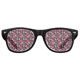 Coquette cherry bow pattern retro sunglasses