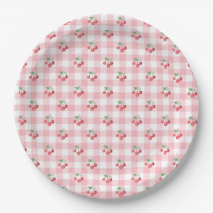 Coquette Cherry Bridal Shower Paper Plate