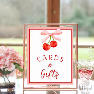 Coquette Cherry Cards & Gifts Sign
