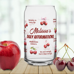 Coquette Cherry Daily Affirmation Can Glass
