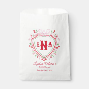 Coquette Cherry Monogam Bridal Shower Favour Bags