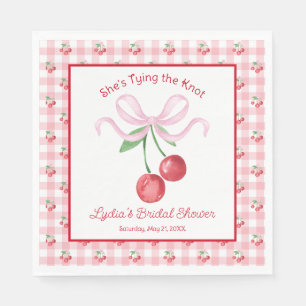 Coquette Cherry Monogam Bridal Shower Napkin