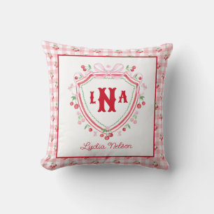 Coquette Cherry Monogam  Cushion