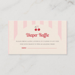 Coquette Cherry on Top Baby Shower Diaper Raffle Enclosure Card
