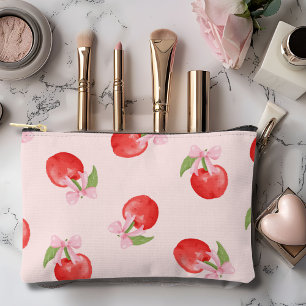 Coquette Cherry Pink Bow Accessory Pouch