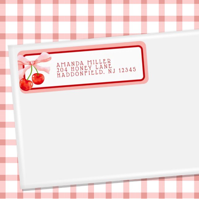 Coquette Cherry Pink & Red Return Address (Creator Uploaded)
