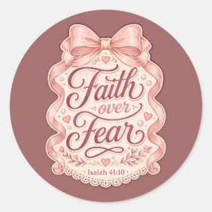 Coquette Christian Decal Pink Bow Girly Journal Classic Round Sticker
