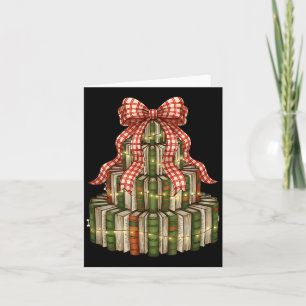Coquette Christmas Book Tree All Booked For Christ Card