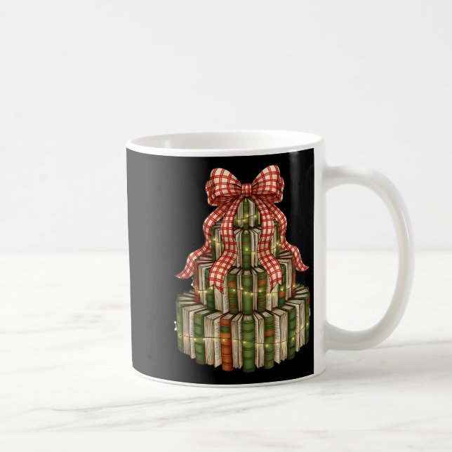 Coquette Christmas Book Tree All Booked For Christ Coffee Mug (Right)
