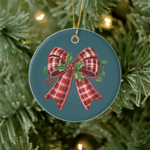 Coquette Christmas Bow Squad Gift Cute Winter  Ceramic Tree Decoration