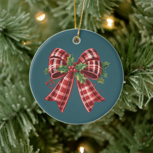 Coquette Christmas Bow Squad Gift Cute Winter  Ceramic Tree Decoration (Tree)