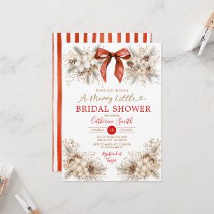 Coquette Christmas Bridal Shower Invitation