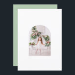 Coquette Christmas Family Photo Pink Green Doodle Holiday Card<br><div class="desc">Coquette Christmas Family Photo Whimsical Pink Green Doodle Holiday Card Christmas Card features your favourite photo. To be used with the coordinating vellum frame of a whimsical coquette floral frame in pink and green with a pink bow and personalised with your custom text and personalised with your family name. NOTE:...</div>