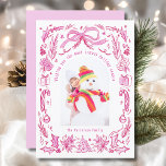 Coquette Christmas Family Photo Red Pink Doodle Holiday Card<br><div class="desc">Coquette Christmas Family Photo Whimsical Red Pink Doodle Holiday Card Christmas Card features your favourite photo with a modern whimsical coquette floral frame in pink and red with a pink bow and personalised with your custom text and personalised with your family name. Perfect for family and friends for Christmas and...</div>