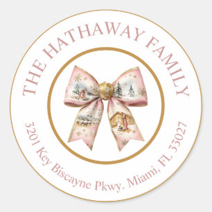 Coquette Christmas Nativity Jesus Address Label