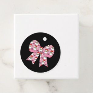 Coquette Christmas Pink Bow Santa Vintage Retro  Favour Tags