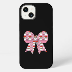 Coquette Christmas Pink Bow Santa Vintage Retro iPhone 13 Case