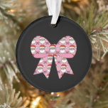 Coquette Christmas Pink Bow Santa Vintage Retro  Ornament<br><div class="desc">Coquette Christmas Pink Bow Santa Vintage Retro Xmas</div>