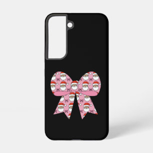 Coquette Christmas Pink Bow Santa Vintage Retro Samsung Galaxy Case
