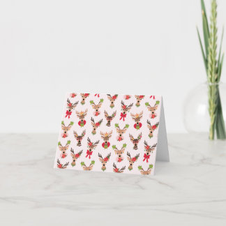 Coquette Christmas Preppy Reindeer Card