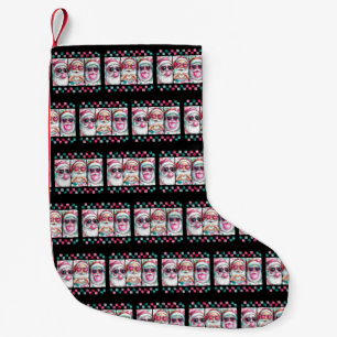 Coquette Christmas Santa Bow Retro Preppy Xmas Small Christmas Stocking