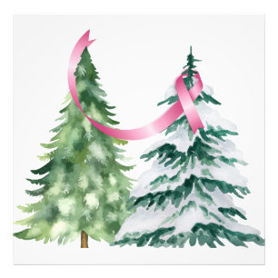Coquette Christmas Tree, Breast Cancer Awareness Photo Print