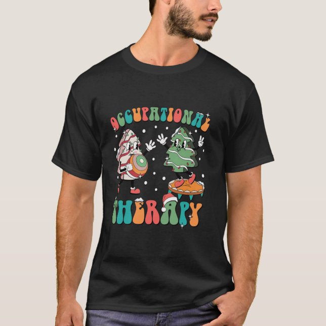 Coquette Christmas Tree Cake Occupational Therapy T-Shirt (Front)