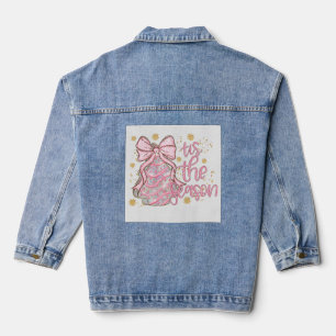 Coquette Christmas Tree Cake Tis the Season Denim Jacket