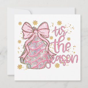 Coquette Christmas Tree Cake Tis the Season Invitation