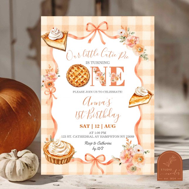Coquette Cottage Cutie Pie Birthday Invitation (Creator Uploaded)
