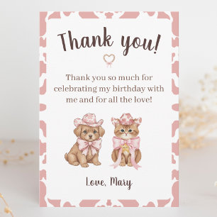 Coquette Cowgirl Cuties Thank You Card