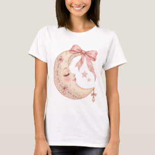 Coquette Crescent Moon with Bow T-Shirt
