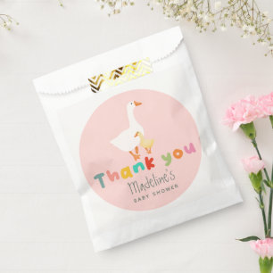 Coquette Cute Pink Silly Goose Baby Shower Favour Bags
