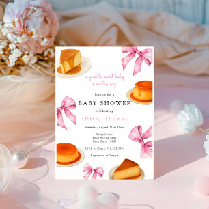 Coquette Cutie quesillo Sweet Pink Bow Baby Shower Invitation