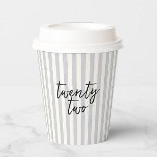 Coquette Disco Ball & Black Bow Grey Stripes  Paper Cups