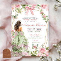 Coquette Enchanted Forest Sage Blush Pink Sweet 16