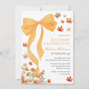 Coquette Fall Birthday Invitation