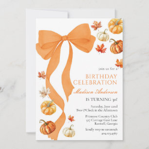 Coquette Fall Birthday Invitation